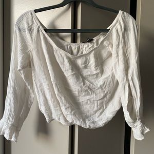 White off the shoulder crop